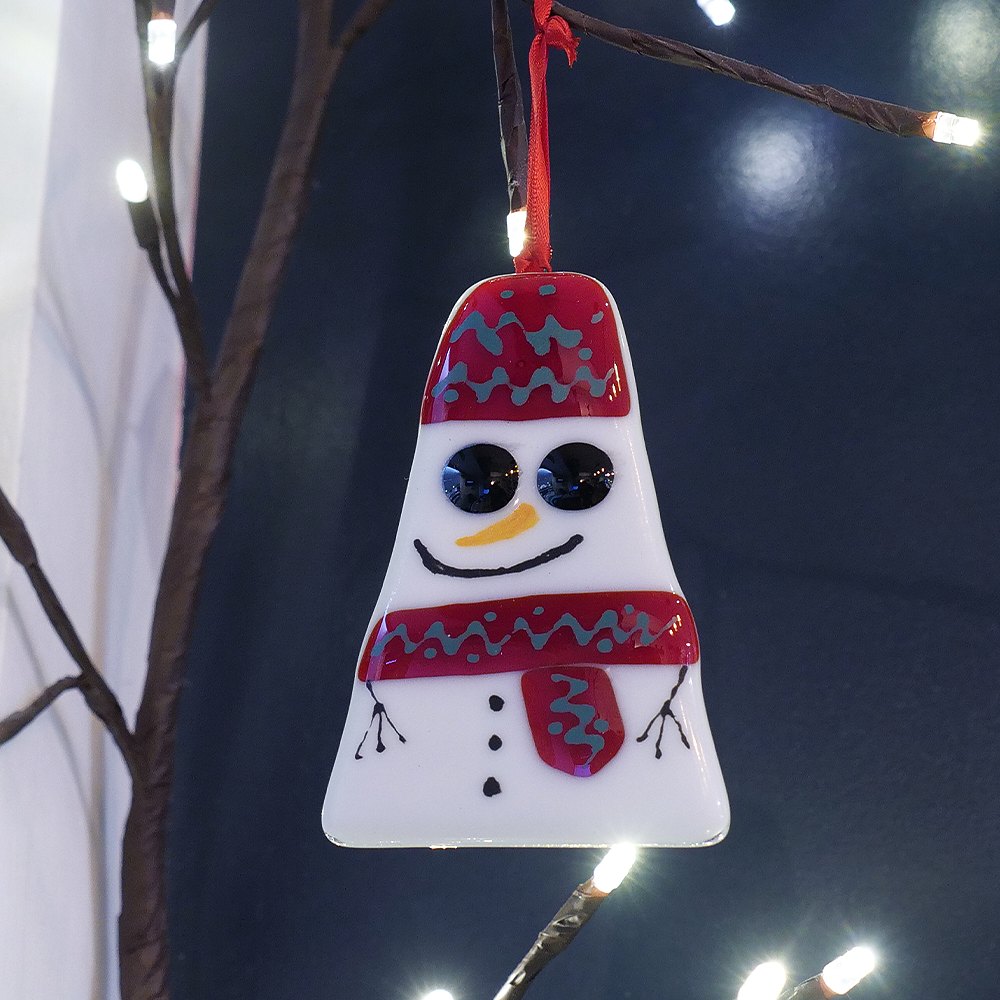 Snowman Glass Bauble