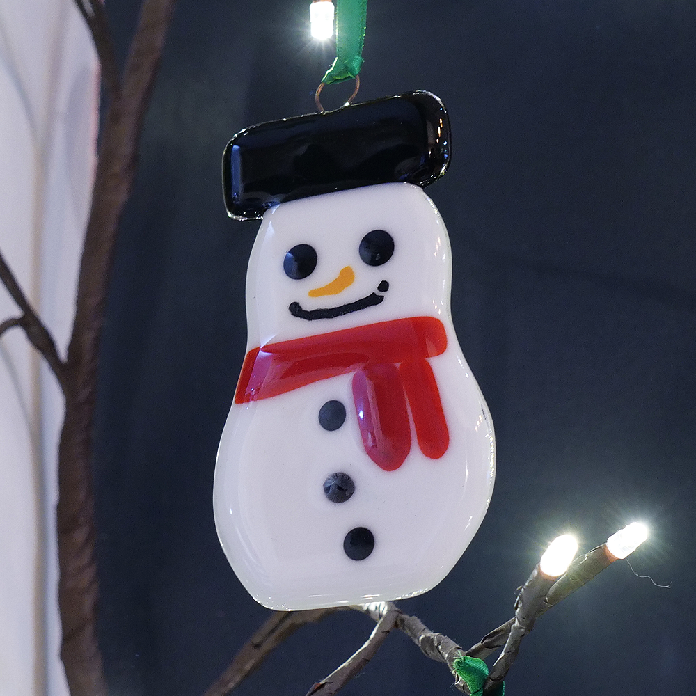 Snowman Glass Bauble