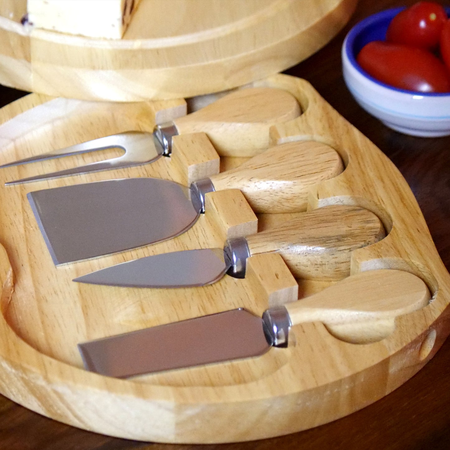 Personalised Wooden Cheese Set - Monogram
