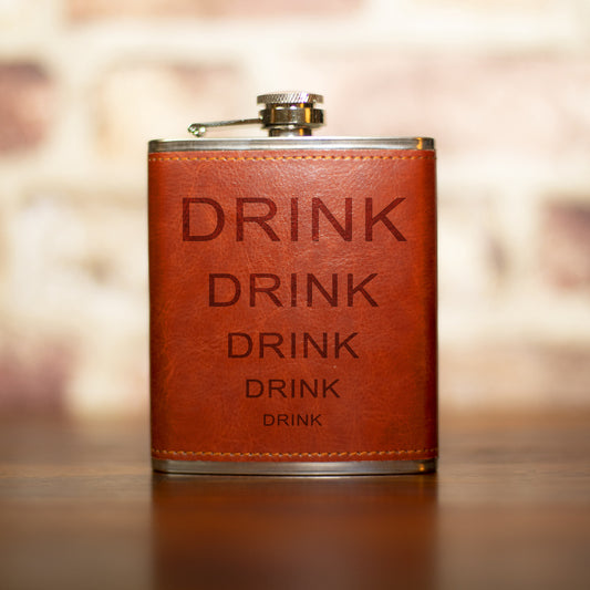 Personalised Hip Flask - Russet Red