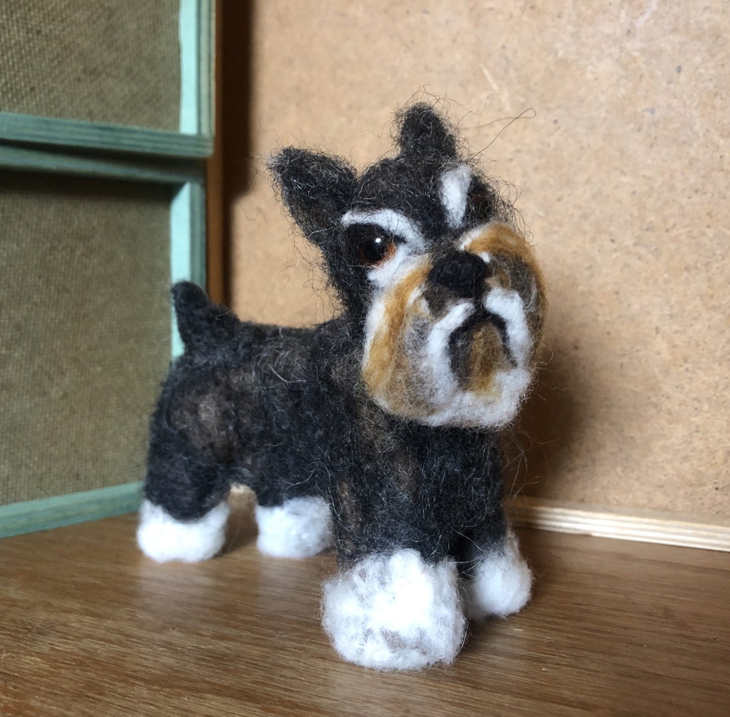 Needle-Felted Dark Schnauzer