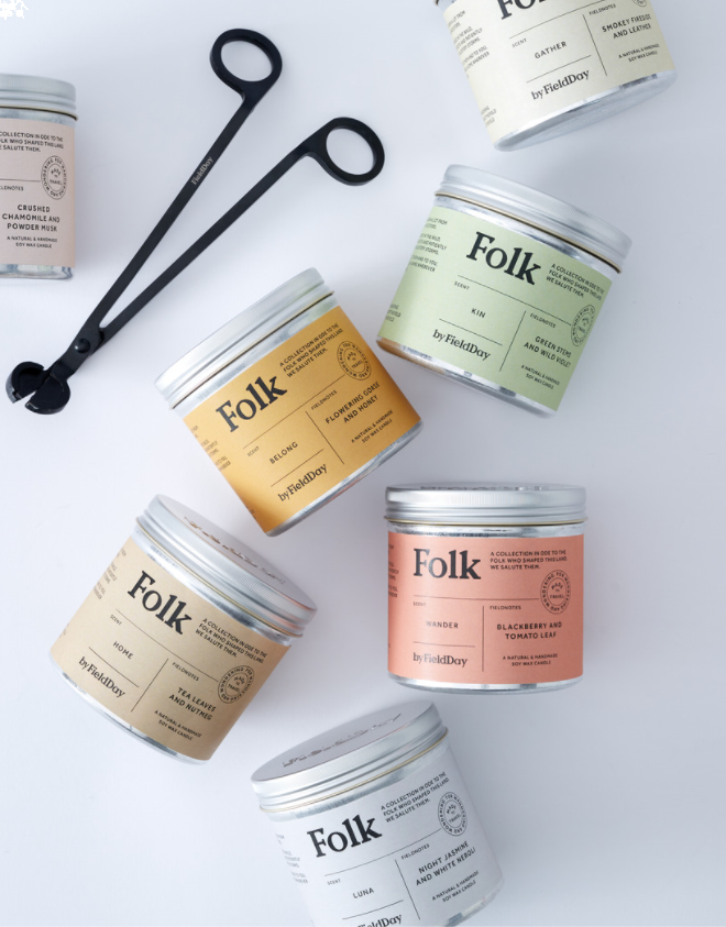 Folk Tin Candle Kin