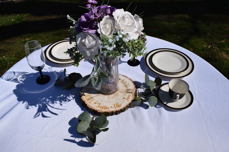 Round Wooden Centrepiece