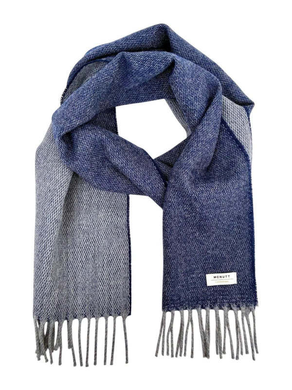 Lambswool Navy & Grey Reversible Scarf