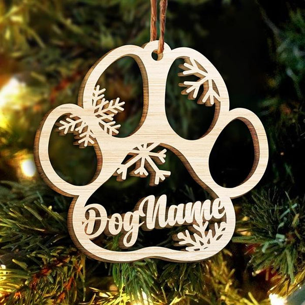 Personalised Paw Print Christmas Decoration