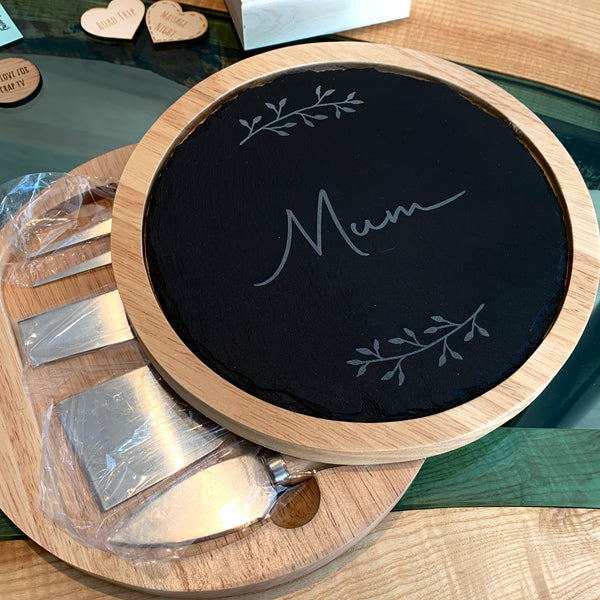 Personalised Slate Cheese Set - Name