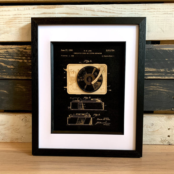 Patent Drawing Vinyl Player Artwork