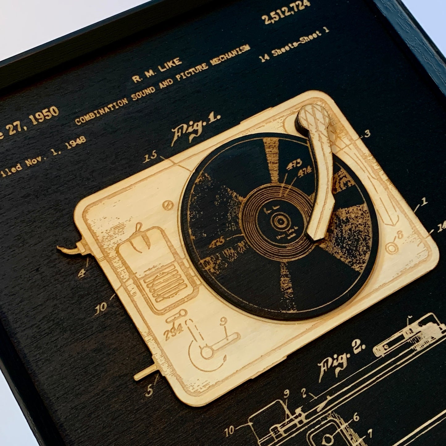 Patent Drawing Vinyl Player Artwork